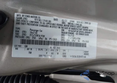 2017 Ford Focus Se from USA, damaged, VIN 1FADP3F25HL288461